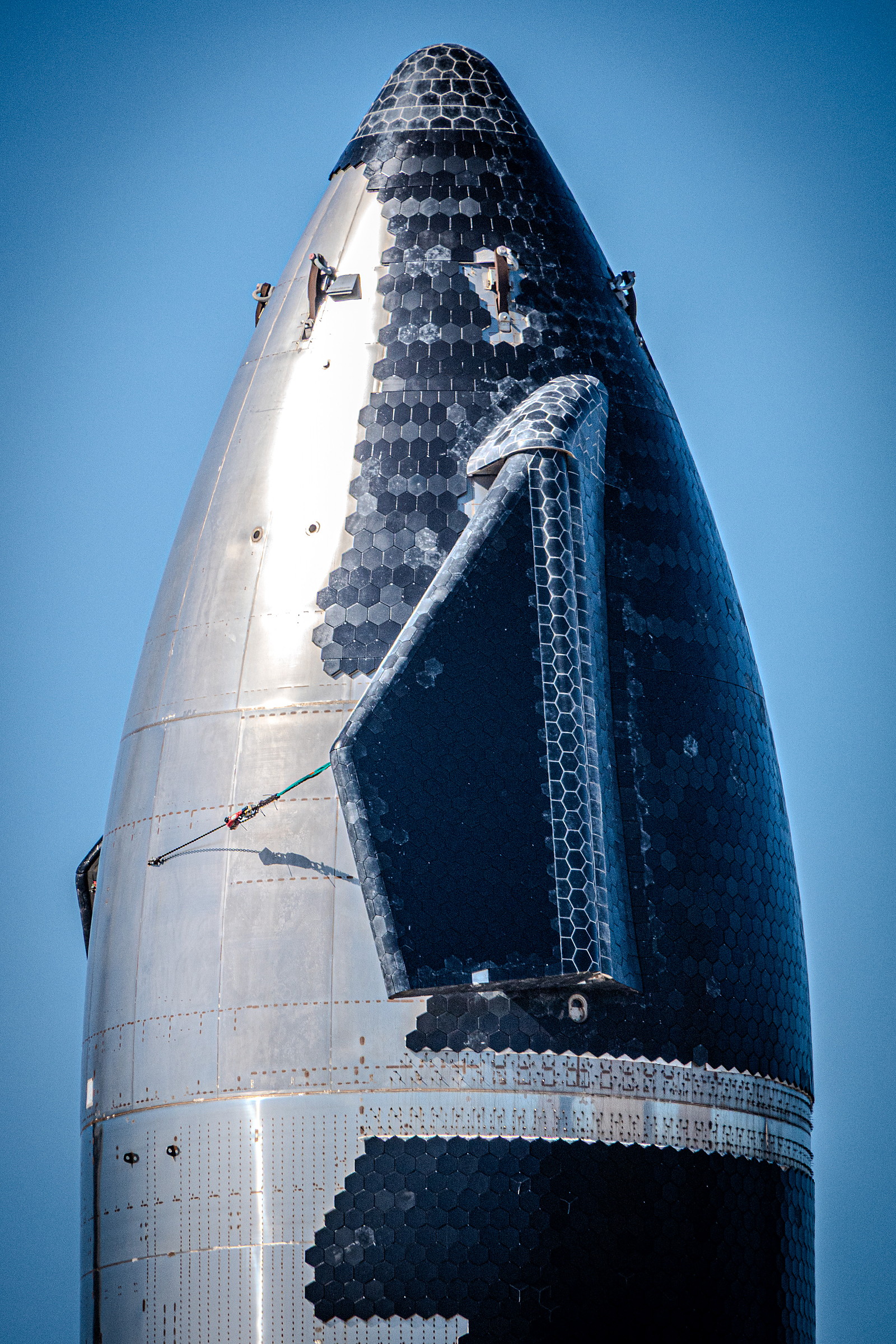 Starship nosecone at long telephoto